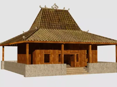 Joglo Low-poly 3D model