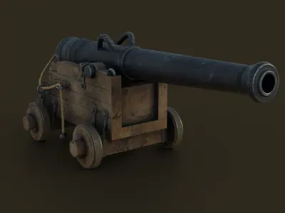 Ship Cannon model Low-poly 3D model