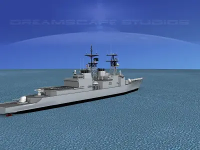 Spruance Class DD997 USS Hayler 3D model