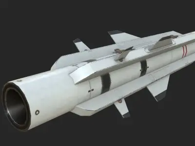 YJ-12 Anti-ship missile YJ12 Yingji12 Low-poly 3D model