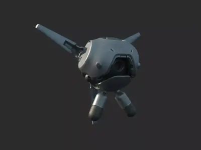 Future sci-fi surveillance drones 3D model