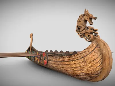 Viking Boat 4 - Spirit of the Woods Wolf 3D model