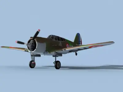 Curtiss H-75C Mohawk V10 France 3D model