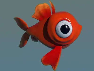 Red Fish Swim Cycle 3D print model