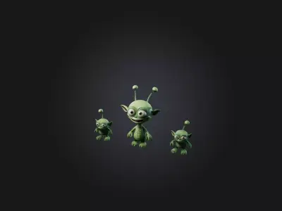 Cartoon Aliens 3D model