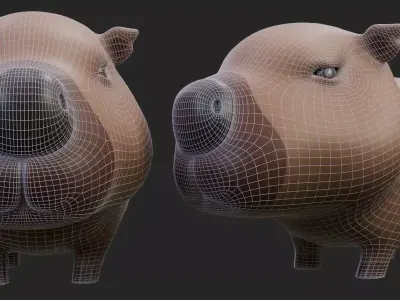 Cute Capybara  Low-poly 3D model