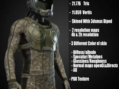 MX01 Sci-Fi Suit Male Low-poly 3D model