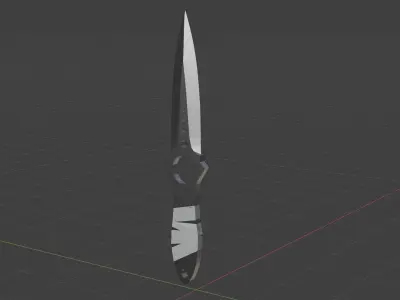 Skeletal knife Low-poly 3D model