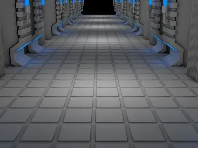 Sci Fi Corridor 3D model 170
