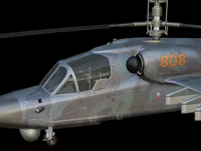 Kamov Ka-52 Low-poly 3D model