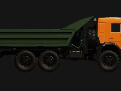 Kamaz Truck Low-poly 3D model