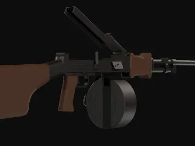 Rpd Low Poly machine gun Low-poly 3D model