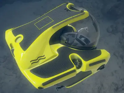 Mini Submarine U-Boat C-Researcher PBR 3D model