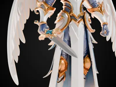 Stylized Sword - Paladin Sword Initiates Blade - Game Ready Free 3D model