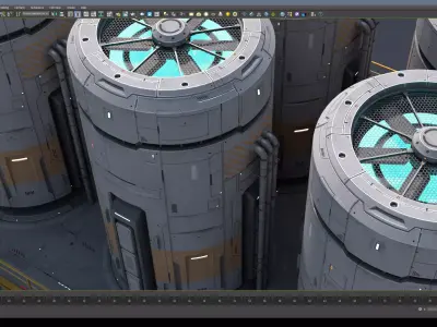 Sci Fi Building 007 Industry PBR Free 3D model