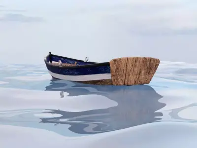Rowboat Low-poly 3D model
