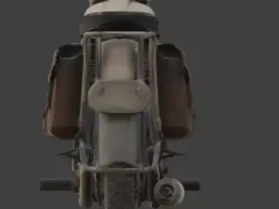 WWII Desert Military Motorcycle 3D Model Low-poly 3D model