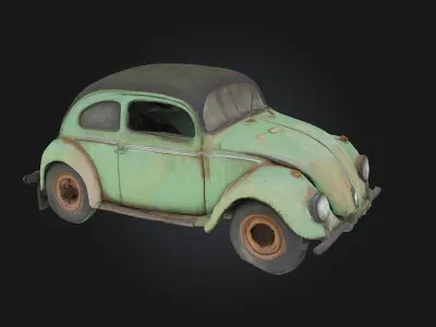 Vintage Beetle Timeless Charm on Four Wheels 3D model