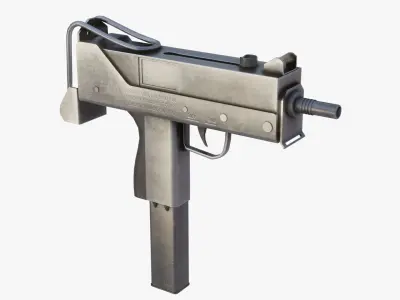 MAC-10 gun Low-poly 3D model