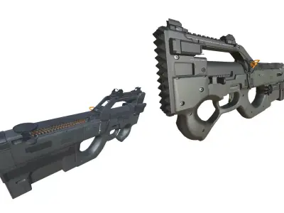 55-FHR-40-SMG-gun model 3d game ready model Low-poly 3D model Low-poly 3D model