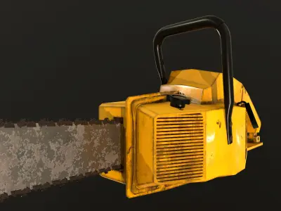 Chainsaw lowpoly Low-poly 3D model