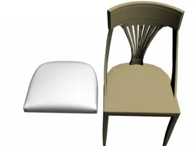 Char dining chair with seat and back 3D model