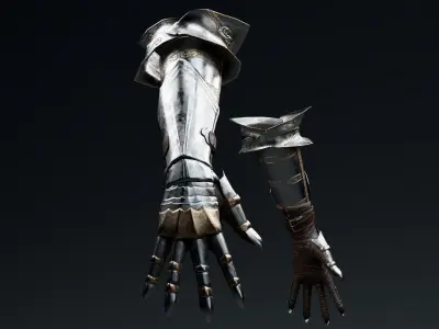  Female Knight Hand And Wrist armor LowPoly Low-poly 3D model