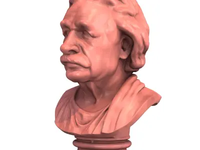 Albert Einstein Bust Sculpture 3D print model