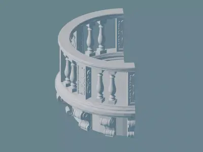 Classic Round balcony 3D print model