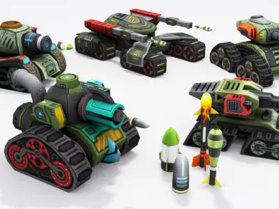 Filters Big Toon Sci Fi Ultra Tank Low-poly 3D model