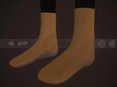 Brown Socks Style 4 Low-poly 3D model