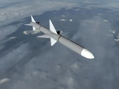 AIM-7 Missile Low-poly 3D model