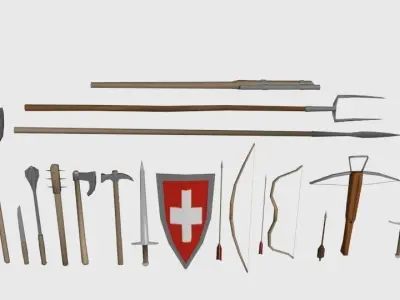 Medieval weapon pack Free low-poly 3D model