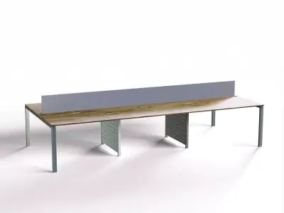 Shared Office Desk Free low-poly 3D model