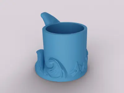 Whale Pen Holder - Ocean Animal Pencil Cup 3D print model