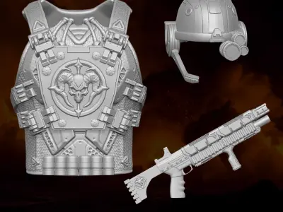 Hell Trooper Kit 3D printable files for Action Figures 3D print model