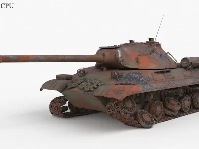 Tank IS 3M Destroyed 3D model