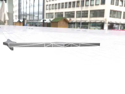 Concrete Power Pole Cross Connection 8 - Object 119 Low-poly 3D model