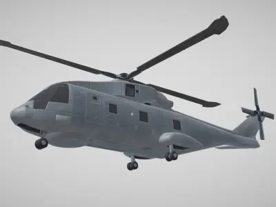 Civilian Military EH101 Helicopter Low-poly 3D model