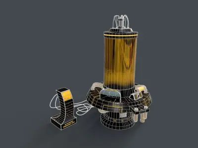 Sci-Fi Production Machine 03 Low-poly 3D model