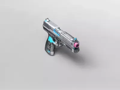 Futuristic Tactical Handgun 3D Model 3D model