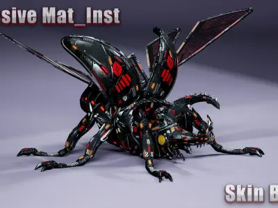 Sci-Fi Insect Stag-Beetle Low-poly 3D model