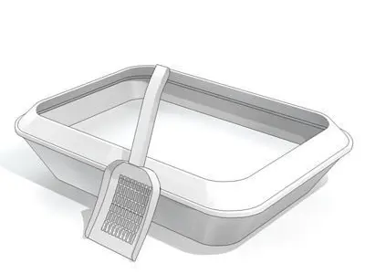 Litter cat box with scoop 3D model