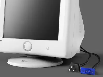 Historic Desktop PC Monitor - Lowpoly GameAsset Low-poly 3D model