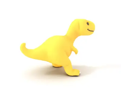 Yellow Dino Plush model pack Low-poly 3D model