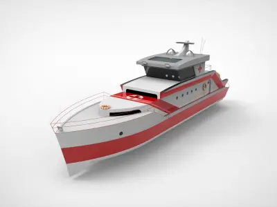 Ambulance boat 3D model