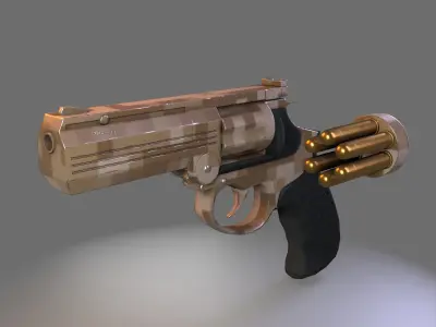 MP 412 REX Low-poly 3D model