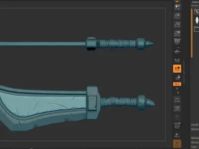 Stylized sword - high-poly sculpt 3D model