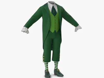 Tailcoat Suit and Shoes 2 3D model