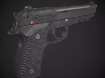 Beretta M9A1 Low-poly 3D model